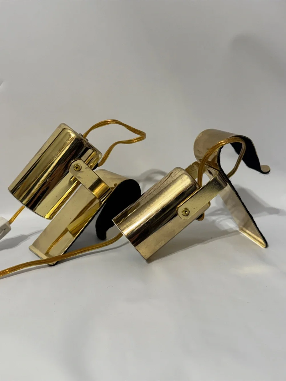 Vintage Headboard Brass Lamps - set of 2